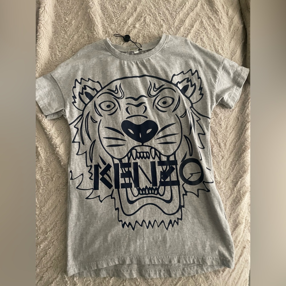 KENZO KIDS Girls grey tiger jersey dress